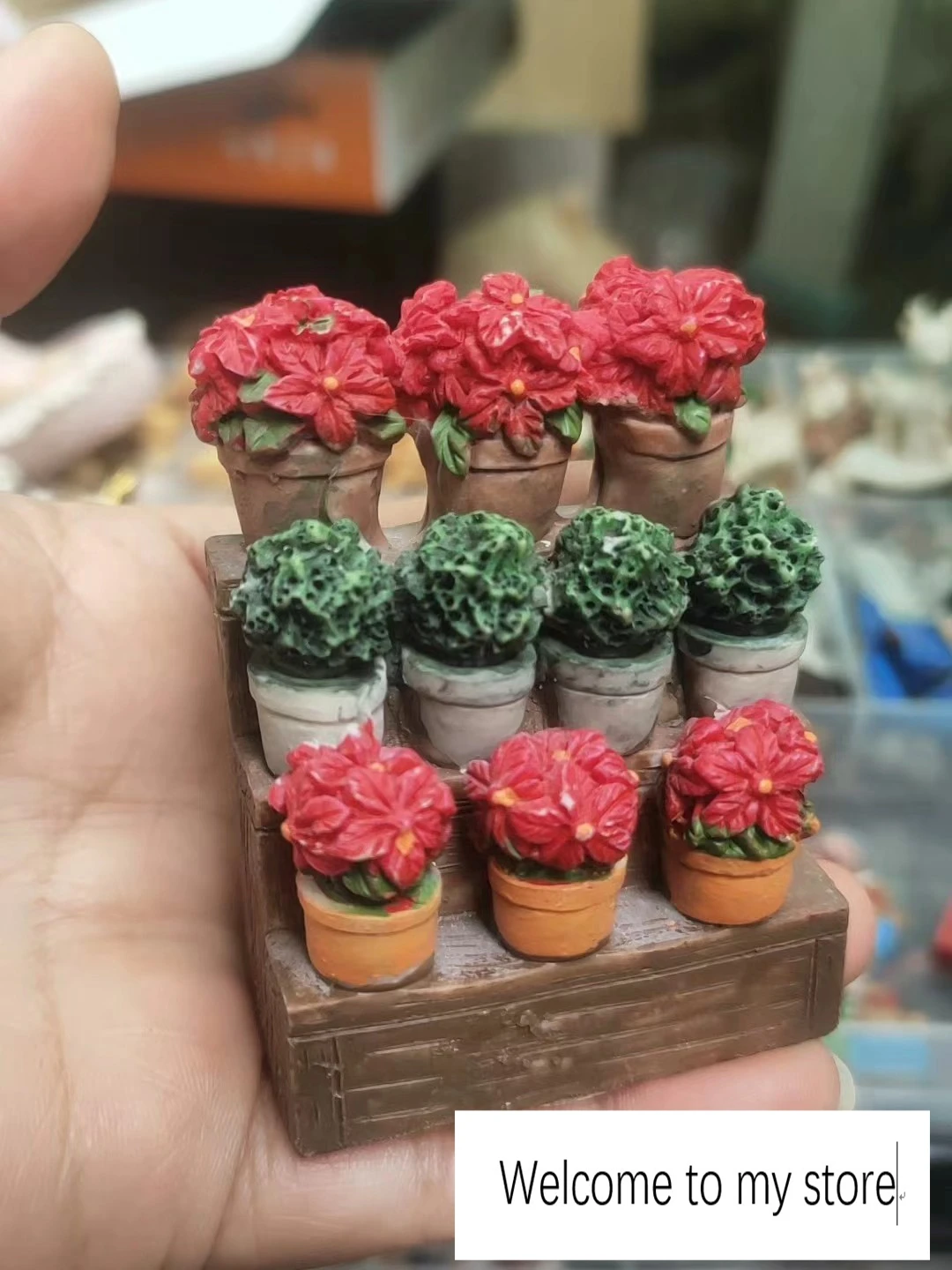 resin figure mental psychological sand table game box court therapy  flower  shelf