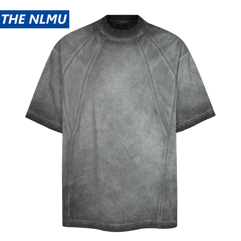 Hip Hop Washed T-Shirt Streetwear Men's Vintage Dirty Grunge T Shirt 2026 Summer Hipster Harajuku Tshirt 100% Cotton Tops Tees