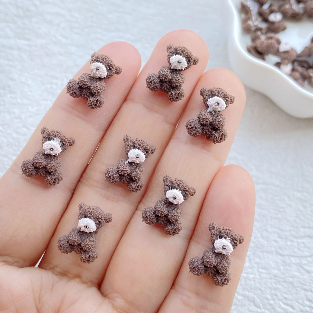 50 Stück niedliche Mini-Cartoon-Tierfiguren aus weichem Gummi, Teddybär, Kunstnägel, flache Rückseite, DIY, Scrapbook-Deko, Schmuck, Bastelzubehör – Detail 6