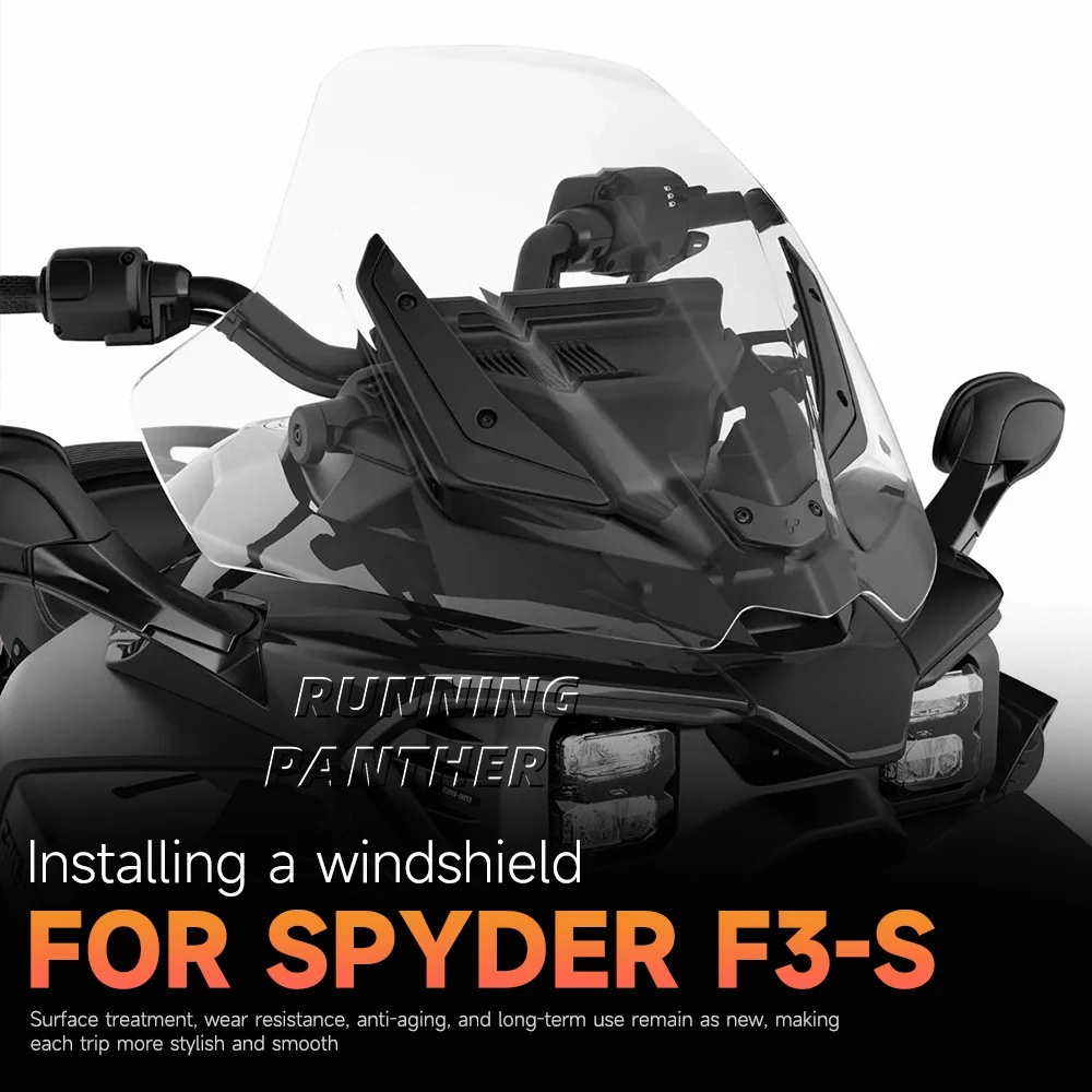 

New Motorcycle Acrylic Aluminum Alloy Bracket Windshield Deflector For Can Am SPYDER F3-S Spoiler Air Deflector Included