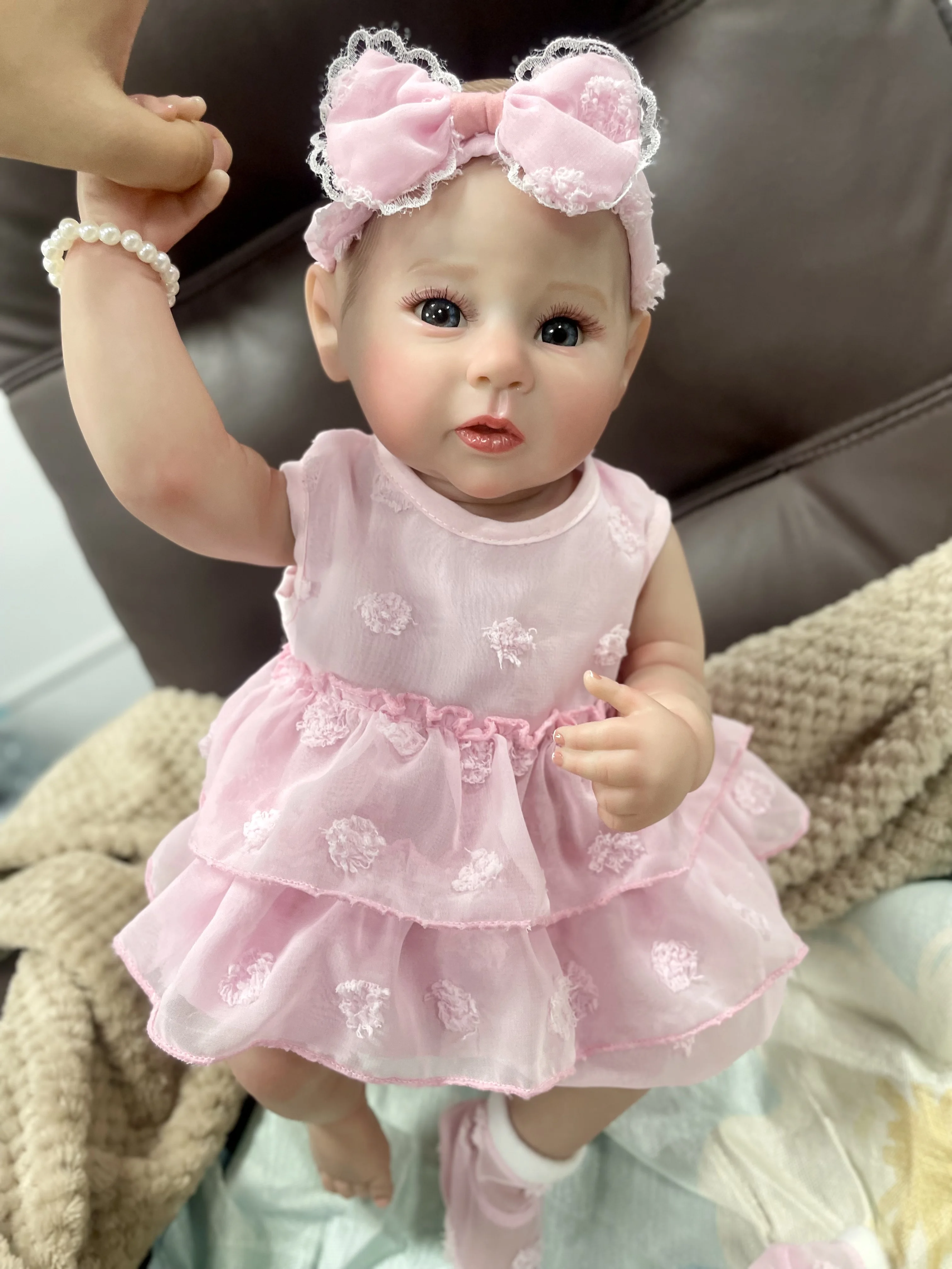 Muñecas Reborn de vinilo de cuerpo completo para niña Reborn de cuervo de 18 pulgadas, piel pintada en 3D lavable, muñeca recién nacida, regalo de Navidad