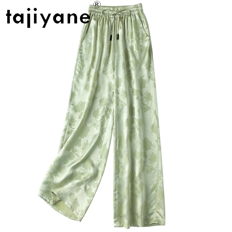 TAJIYANE 50% Natural Mulberry Silk Trousers Womens Summer 2024 Luxury Clothes Women Wide Leg Pants Loose Pants Women Джибитсы