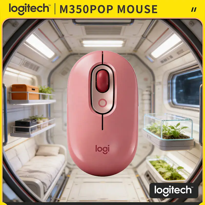 

Беспроводная мышь Logitech M350 POP Bluetooth 2.4ГГц с двойным подключением, бесшумным кликом, 18-месячным сроком службы батареи, тонкая, портативная, для ноутбуков и ПК