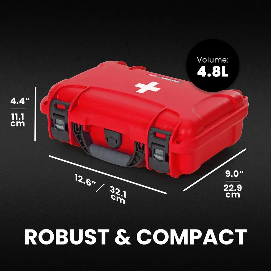 909 صندوق إسعافات أولية مقاوم للماء فارغ ومتين، حقيبة تنظيم الإسعافات الأولية الطبية، تصنيف IP67، مقاوم للغبار، ومقاوم للصدمات، ويطفو #5