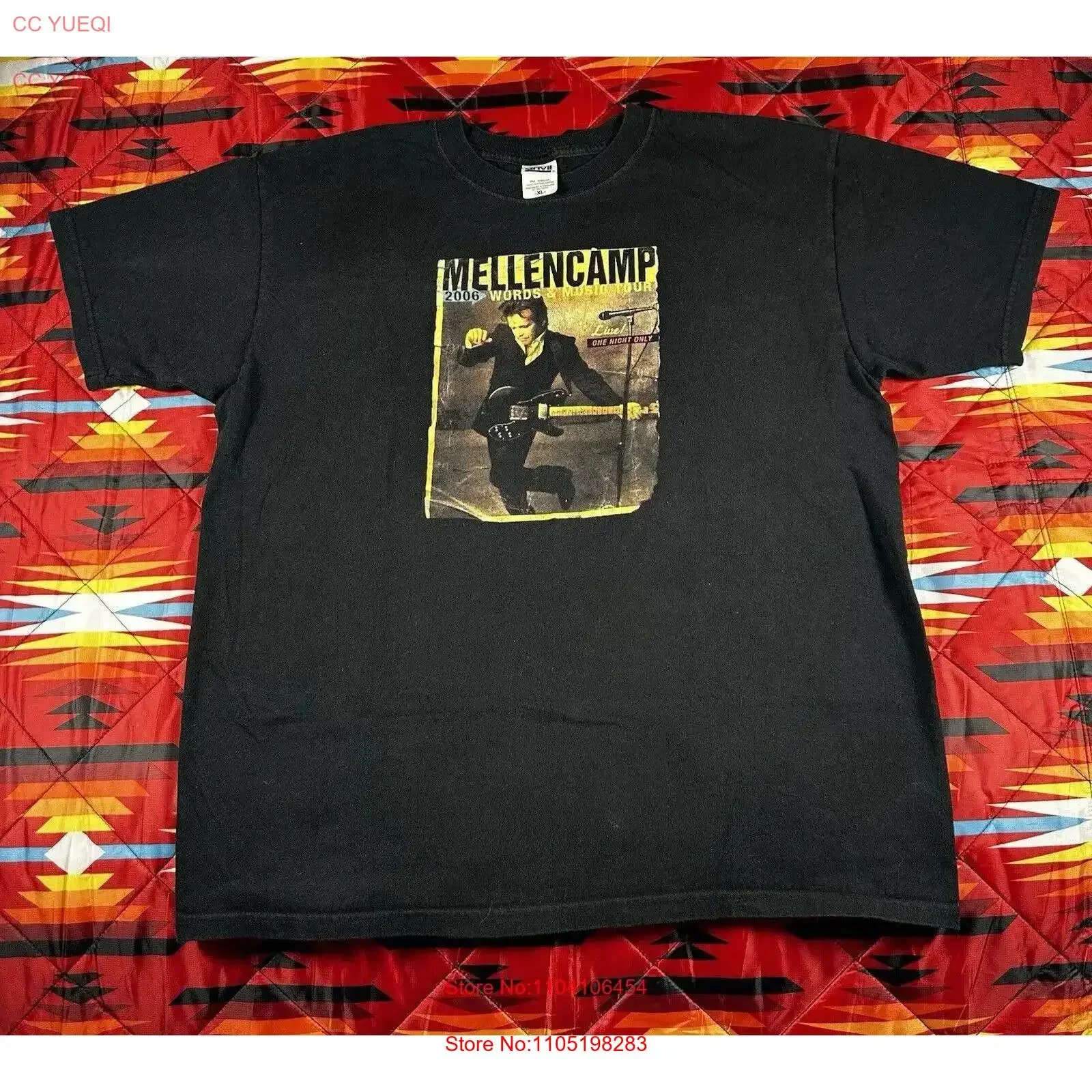سندان جون ميلينكامب تي شيرت XL الكلمات السوداء وجولة الموسيقى 2006 فرقة الروك Y2K خمر غسلها عادية أوم الموضة #1