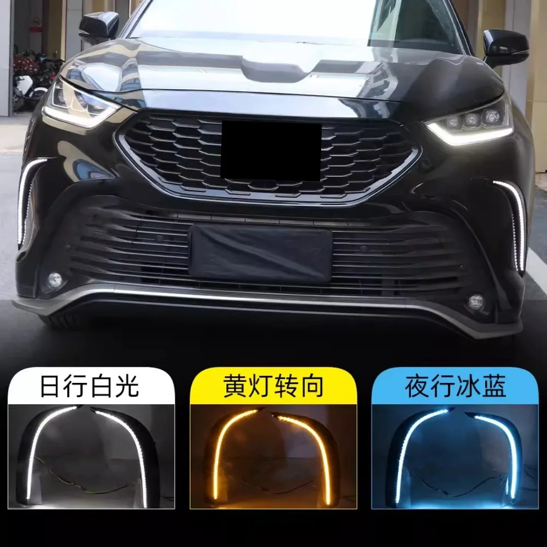 

Фонарь для дневных ходовых огней, для Toyota Crown Kluger 2021-2023, модифицированный трехцветный противотуманный фонарь, передний бампер, автомобильные аксессуары