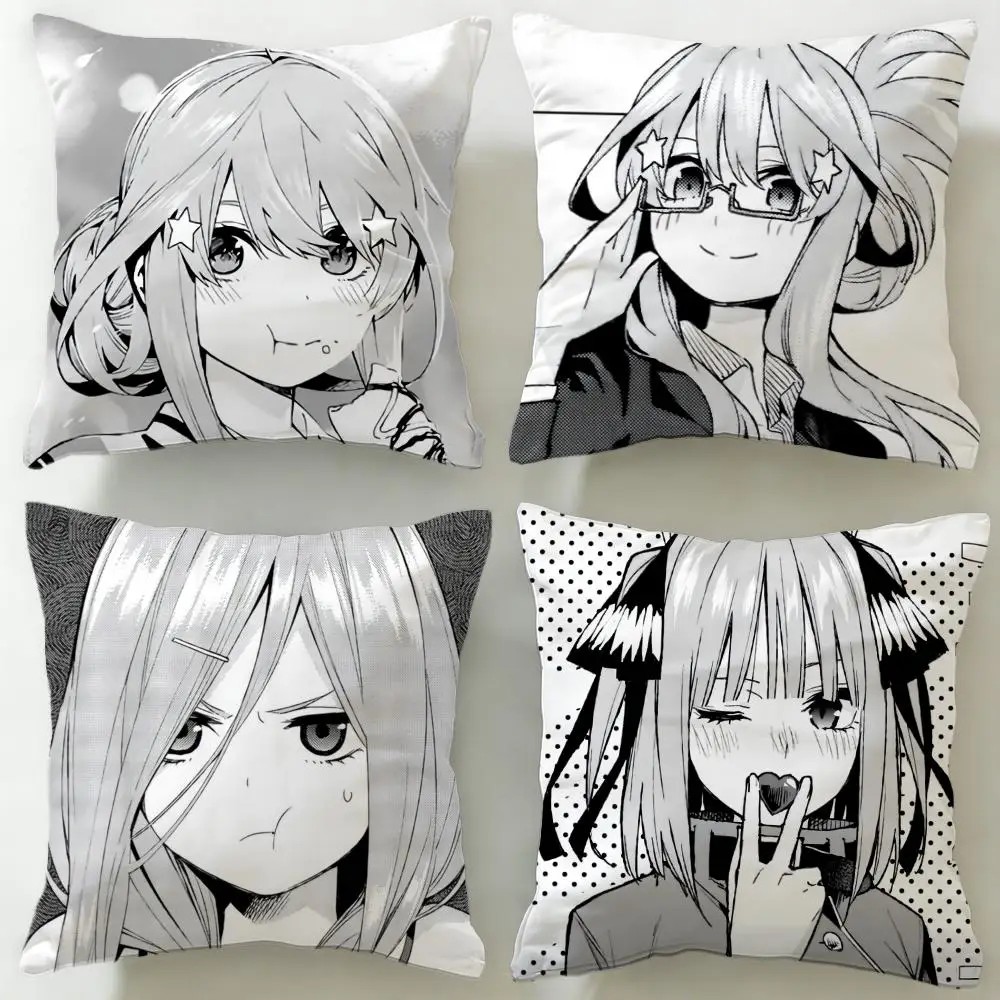 Anime The Quintessential Quintuplets Cushion Cover Soft & Easy-Wash Pillow Case – Versatile for Couch, Bed, Travel and Office