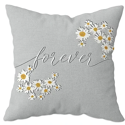 Pillowcase Daisy Decorative Farm Bolster Pillowcase Suitable for Living Room Sofa Supplies Home Decoration 45x45cm