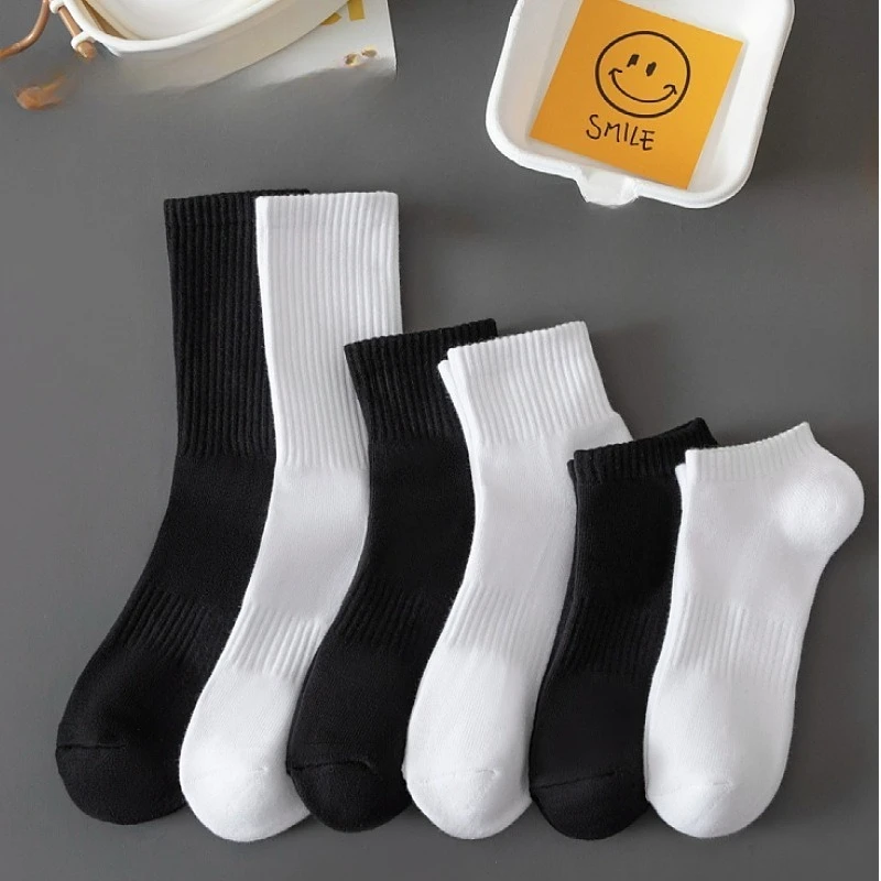 5 أزواج جديد الرجال القطن نمط جديد جوارب بيضاء الرجال لينة تنفس الرياضة الجوارب الطويلة الصيف الشتاء للذكور الجوارب حجم كبير