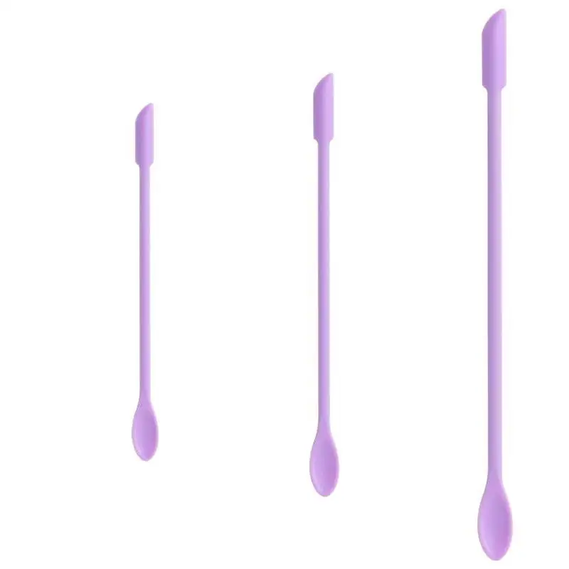 3Pcs Silicone Spatula Set Double Head Tiny Scraper For Thin Lotion Bottle Cosmetic Kitchen Tool