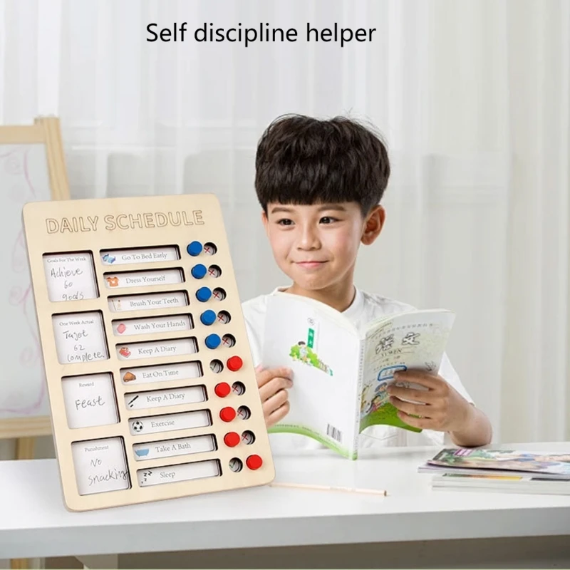 Y1UB Chores Chart for Kids Portable Daily Checklist Board Self-discipline Chores Chart Adults Schedule Reminder Board