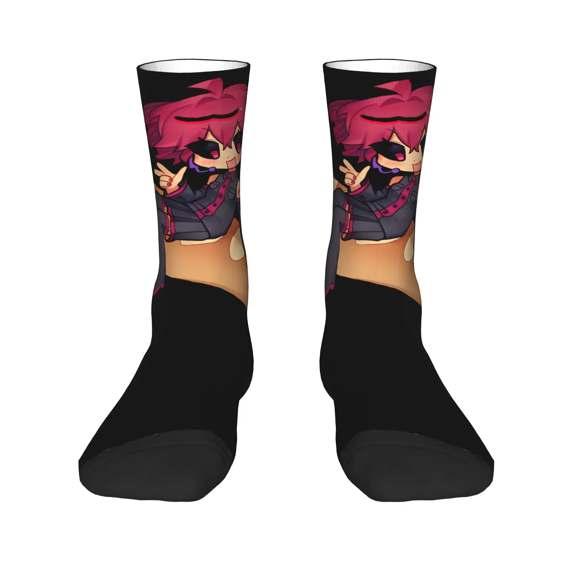 Kasane Teto V Sign On Bread Chibi Art Stockings Couple  Socks Quality Gothic Socks Autumn Running Anti Sweat Design Socks Gift