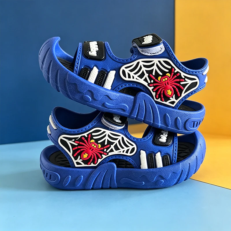 Multi Cool Color Spider Pattern Jungen-Sandalen, weiche, atmungsaktive, offene Zehenpartie, All-Match-Sommerschuhe für Kinder – Detail 10