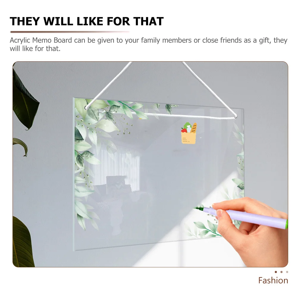 رسالة معلقة، سبورة بيضاء فارغة، لوحة جدول المسح الجاف، لوحة كتابة أكريليك لتخطيط المنزل والمكتب #2