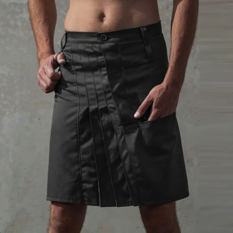 

2023 Scottish Men Solid Classic Retro Traditional Sexy Medieval Cargo Personality Scottish Kilts Check Pattern Skirts