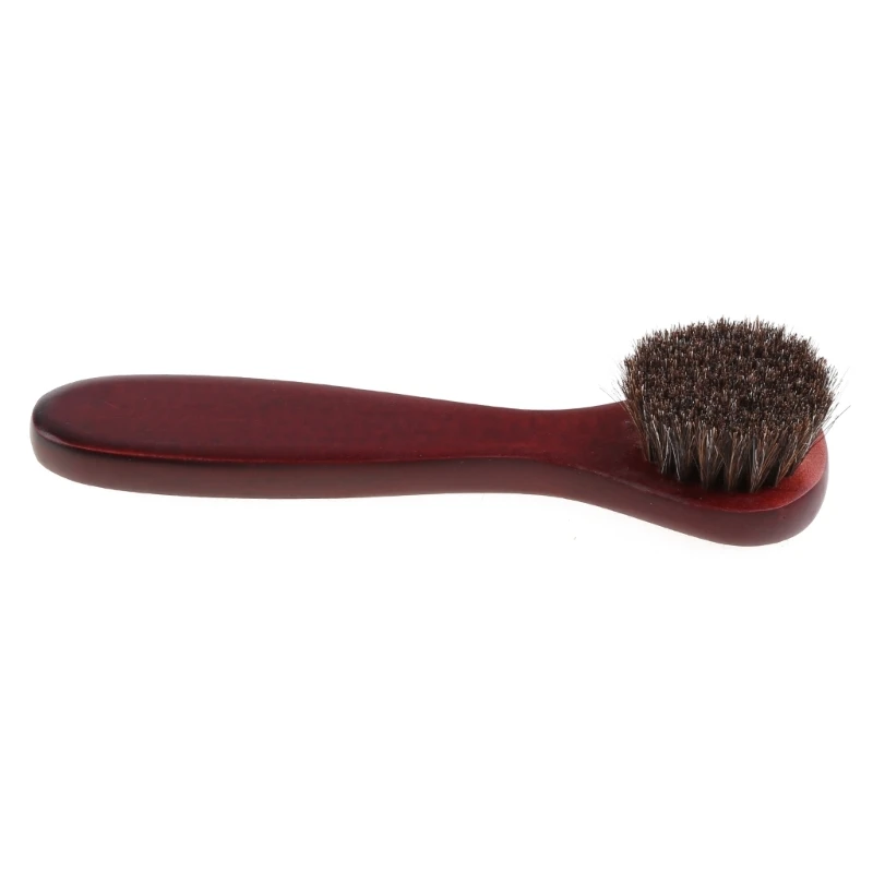 Long Wooden Handle Bristle Horse Hair Shoe Boot Brushes Polish Applicator Dauber