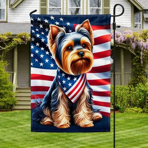 Patriot Yorkshire Terrier American Flag Graden Flag UUI GGX