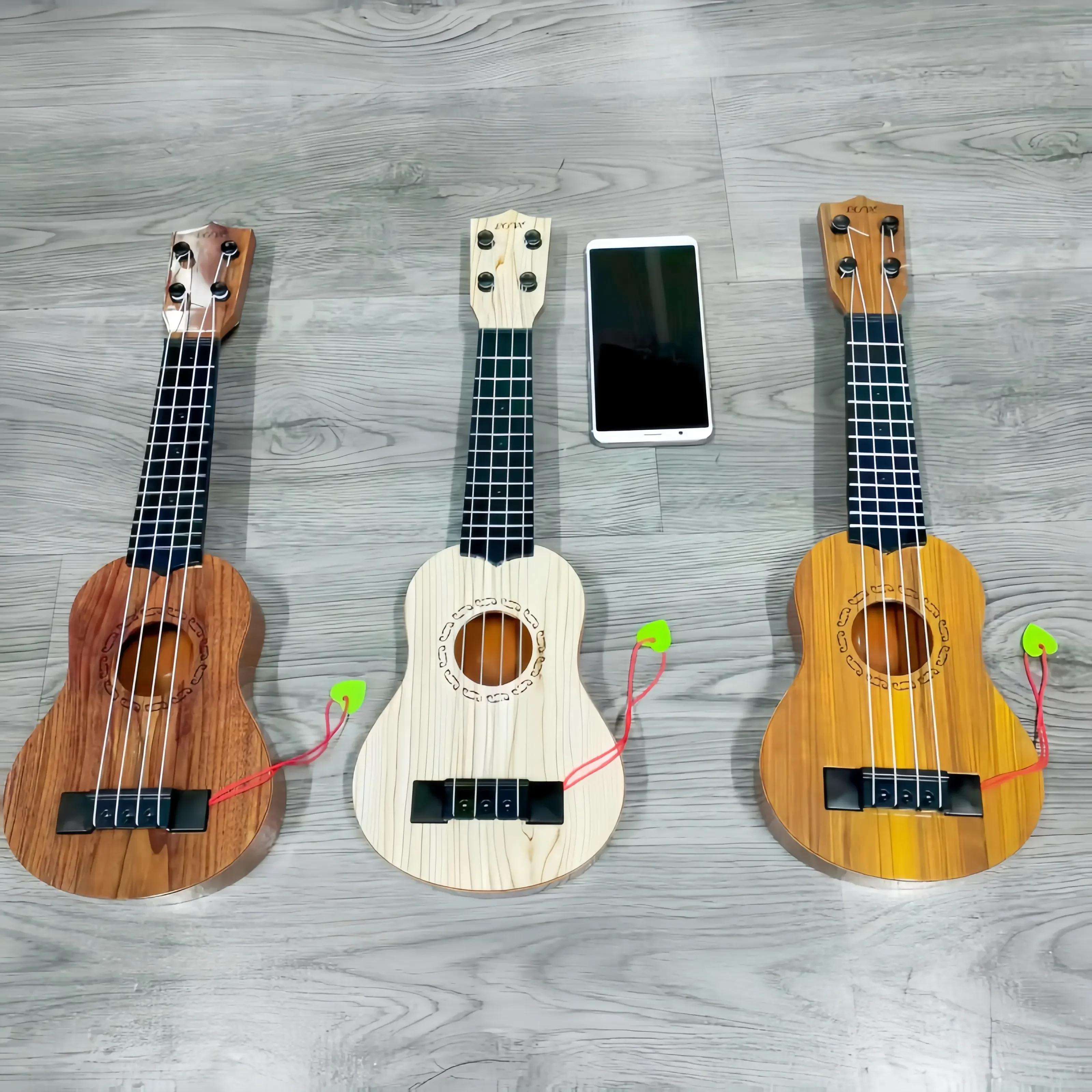 Guitarra infantil e instrumento de cordas ukulele quebra-cabeça brinquedos musicais educativos estimular o talento musical das crianças