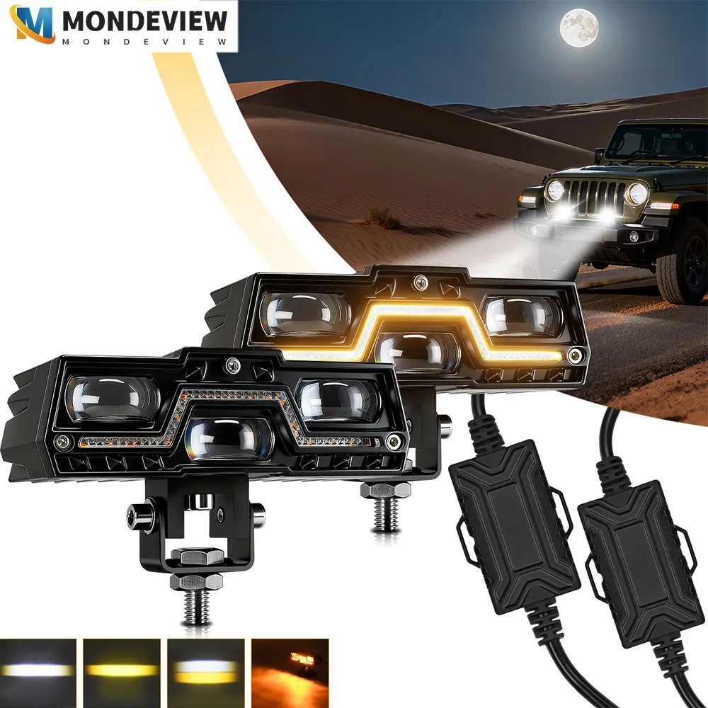 

MONDEVIEW high-power motorcycle spotlight 6000K 400W 240000LM high brightness driving light suitable forJeep SUV ATV