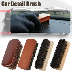 Car Interior Horse Hair Brush Leather Seat Detail Cleaning Brush Luggage Furniture Car Accesso Cleaning Polishing Clothing J0F5