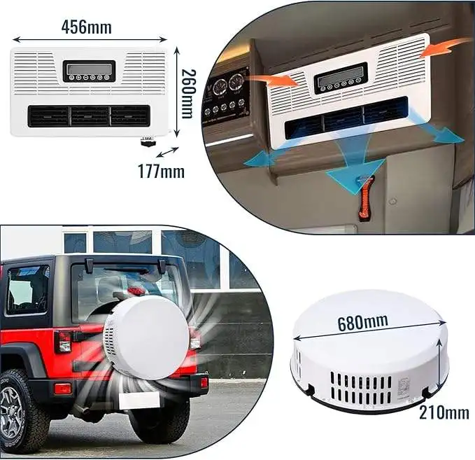 

24V DC Air Conditioner, Universal Split Type Air Conditioning Unit Use for Buses, Trucks, Trailers,Engineering Vehicles