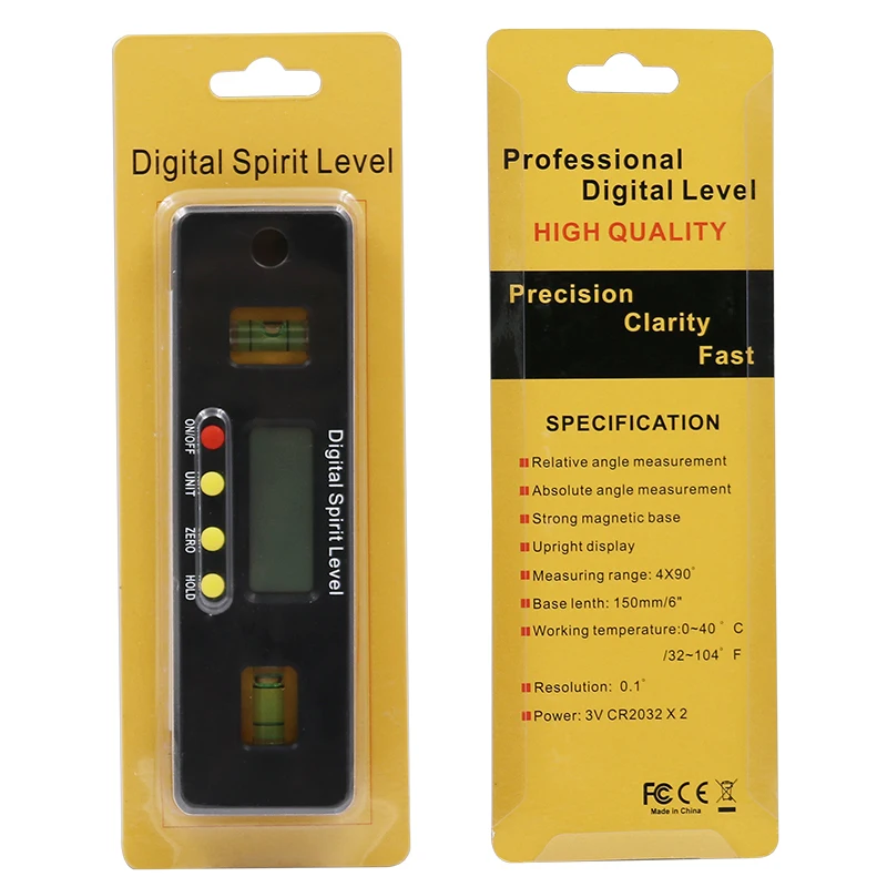 150mm デジタル分度器傾斜計レベルボックス防水角度ファインダー測定ベベルボックスゴニオメーターマグネットゲージ定規