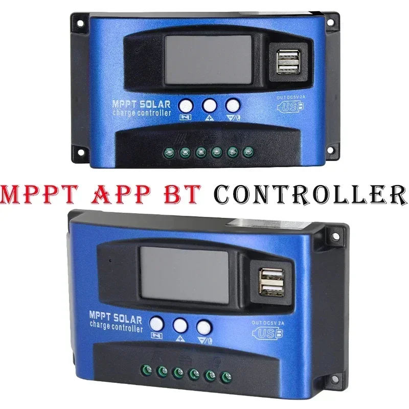 

APP BT 30/100A MPPT Solar Charger Controller 12V 24V Charging Controlle LCD Display Dual USB 5V Output Regulator with Load