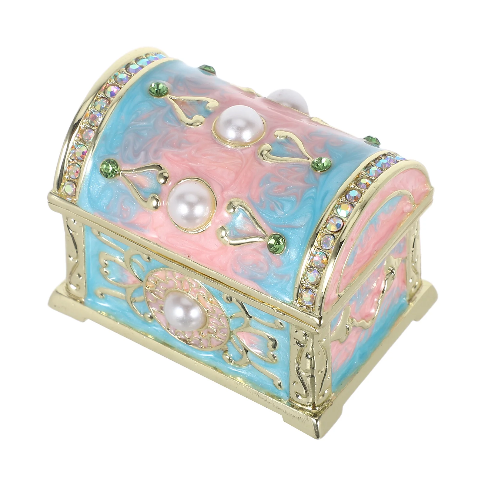 

Эмалированный сундук с сокровищами, мини-винтажная шкатулка для драгоценностей, декоративный контейнер для безделушек, маленькая коробка для хранения сувениров для девочек и женщин