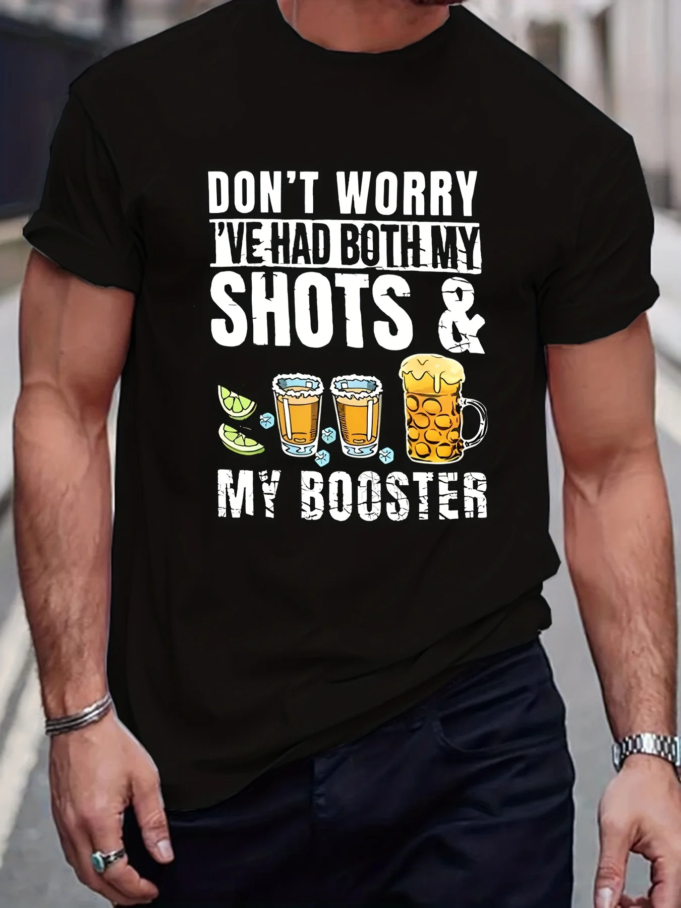 Men's Funny COVID-19 Booster Humor T-Shirt - 