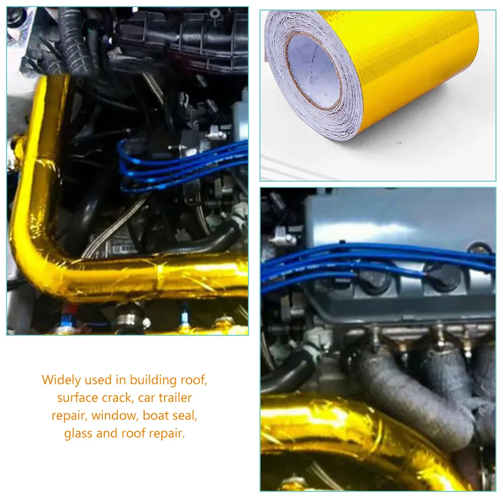 

Foil Aluminum Strip Plumbing Tape Heat Resistant Duct Golden Back Material: