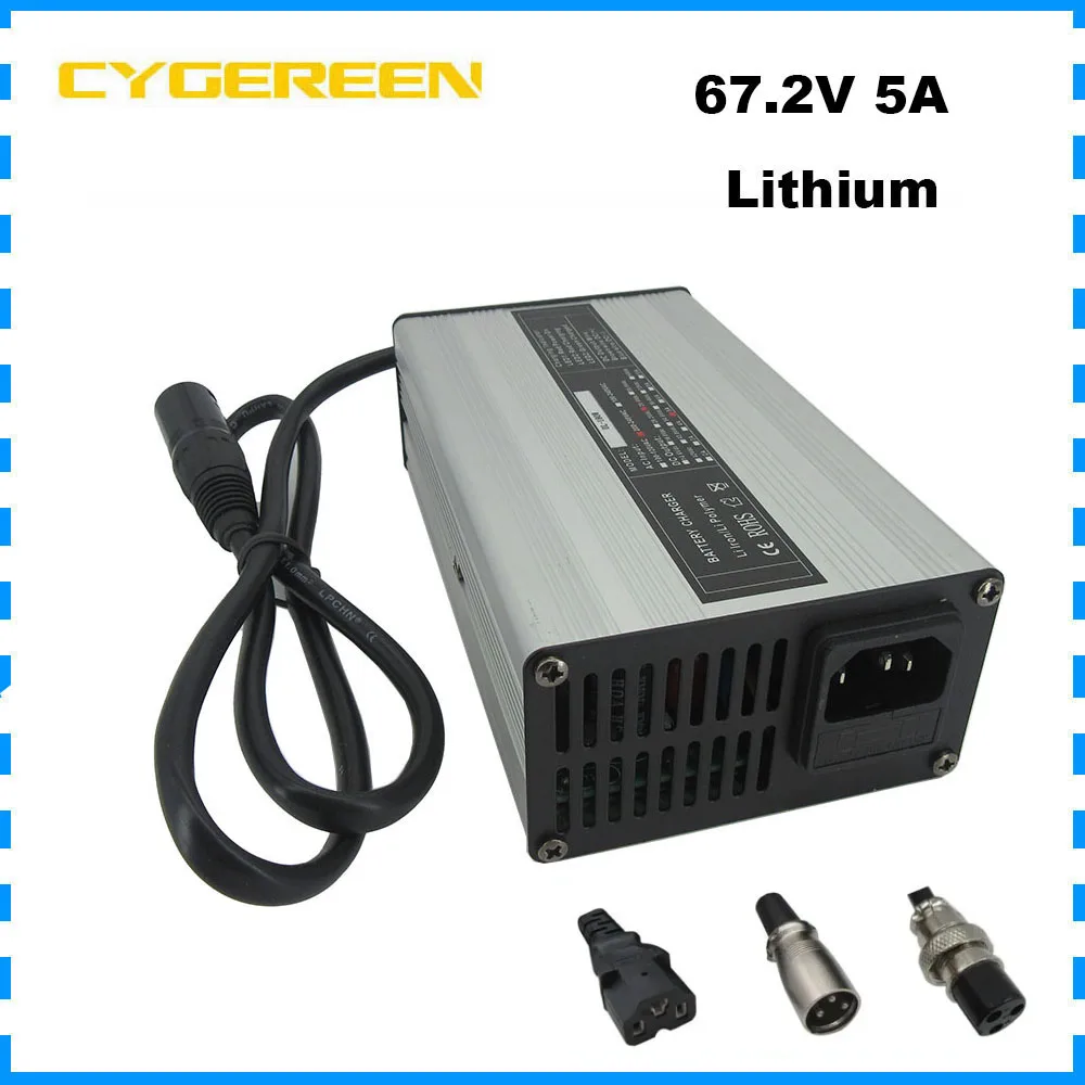 

60V 5A Li-ion 16S Battery Fast Charger 67.2V Lithium Solar System RV Golf Cart Charger