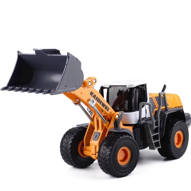 1/50 Bulldozer Wheel Loader Truck Diecast Miniature Toy Car Model Engineering Vehicle Free Wheels Collection Gift Boy Children