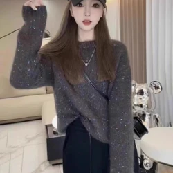 Lazy Style Western Color Dot Sweater Women's New Style Temperament Loose Knit Top