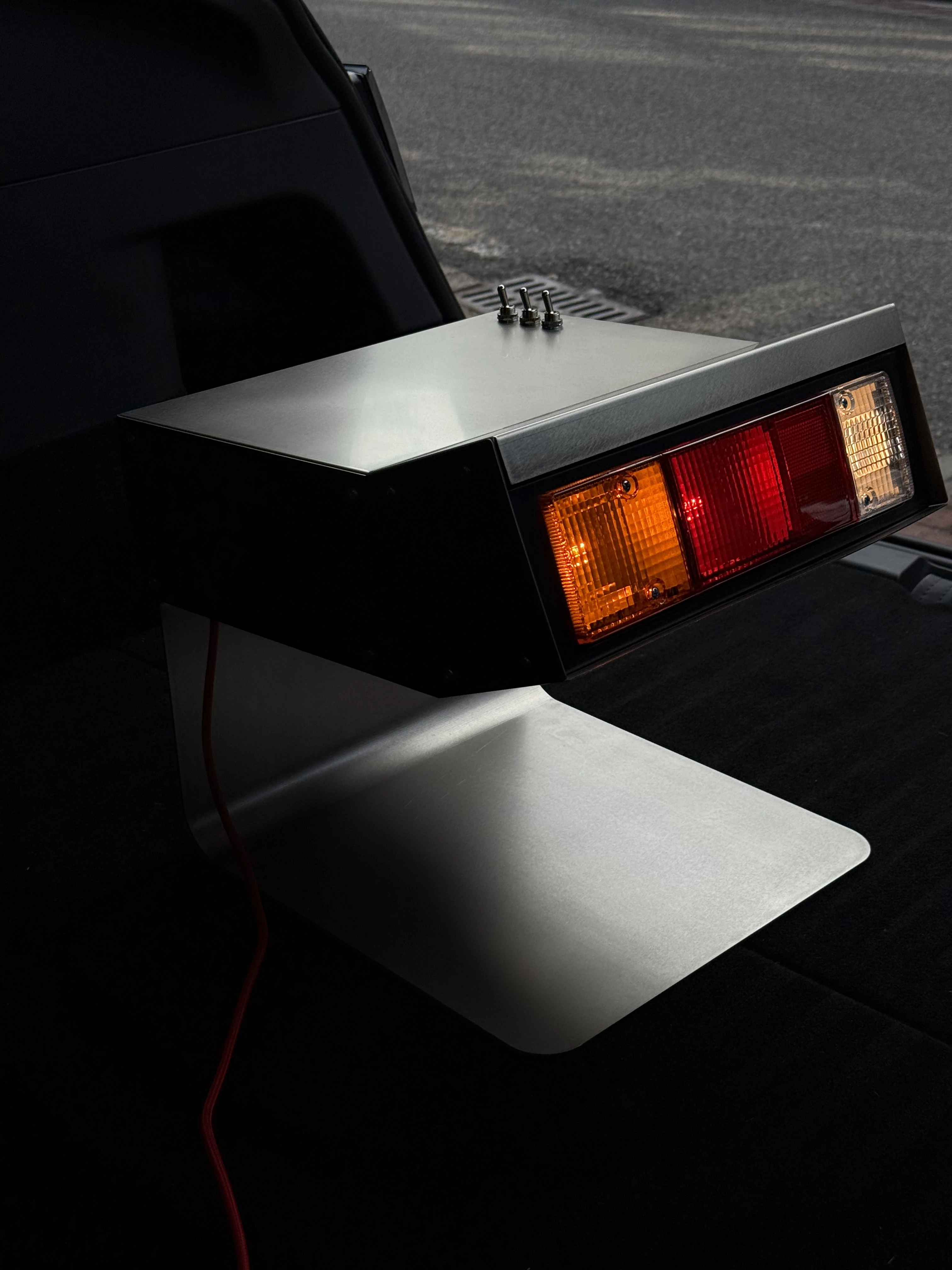 Racer side coffee table tail light creative bedside table sofa side cabinet stainless steel metal gift
