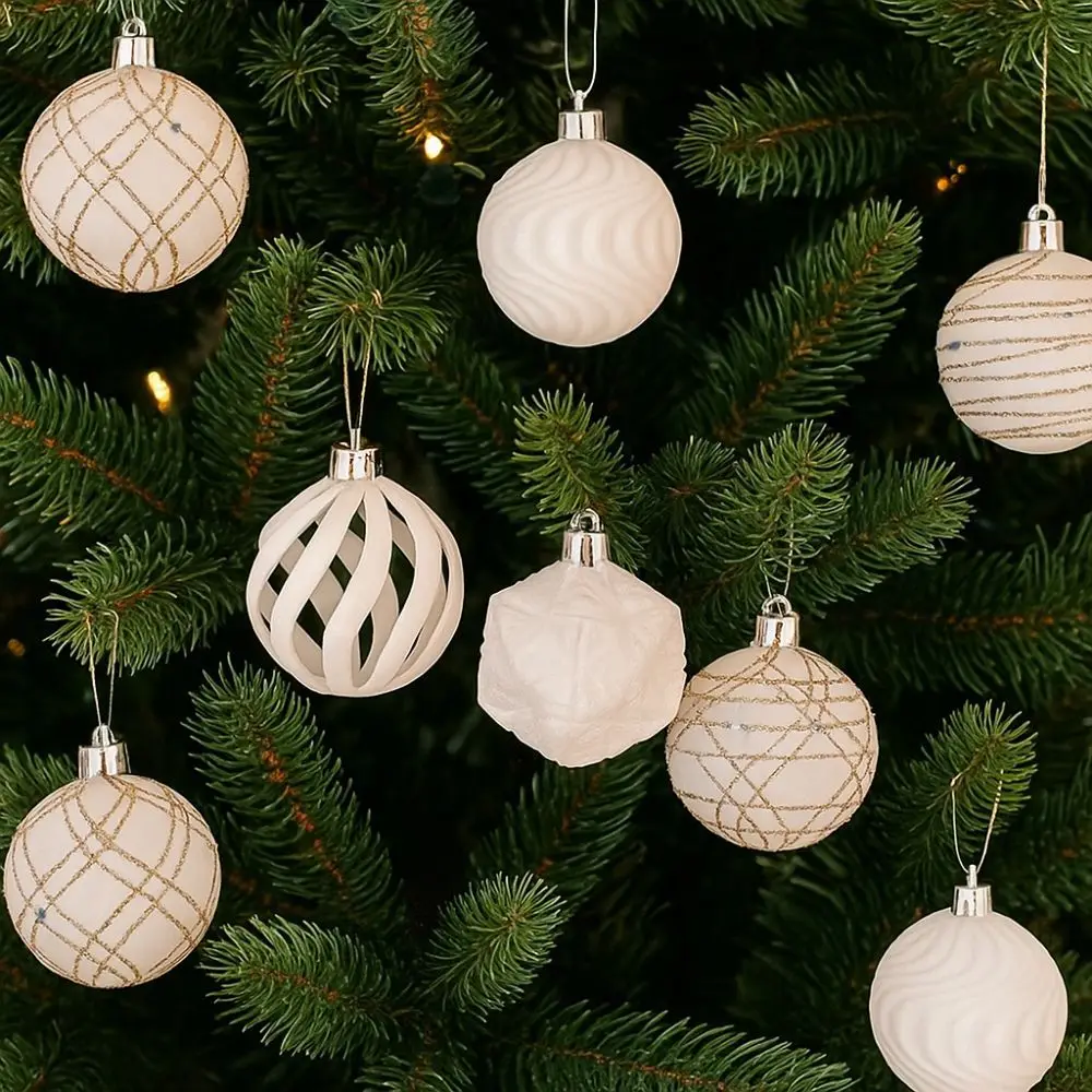 

12pcs 6cm Christmas Hanging Ball Hand-Painted Glitter Velvet Spheres Pendant Shatterproof Wine Red Xmas Tree Ornaments
