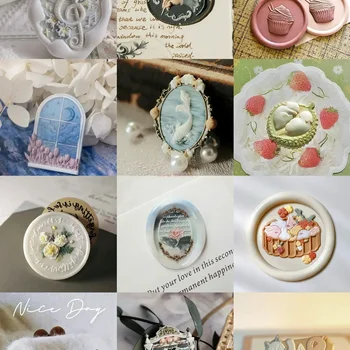 Musical note fire seal copper head multi-layer special-shaped 3d embossed envelope invitation wax seal stamp children&#x27;s Diy toy
