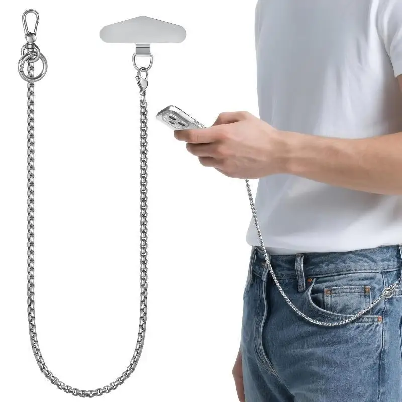 Anti-Theft Phone Lanyard with Removable Trouser Chain Heavy-Duty Lightweight Phone Strap for Travel Hiking Trips