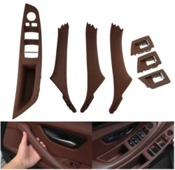 자동차 문짝 핸들 내부 문짝 패널 핸들 풀 커버 세트, 창문 스위치 팔걸이 창, BMW 5 시리즈 F10 F11 7PCs LHD 7 색상