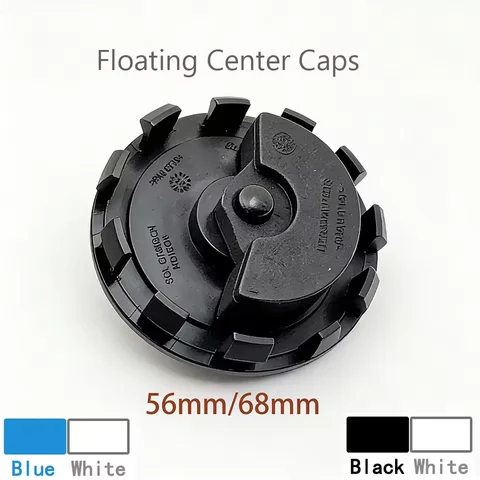 4Pcs 56mm 68mm 3D ABS Car Dynamic Floating Wheel Center Hub Caps Self-Leveling Badges Universal For Auto Rims Exterior Tuning