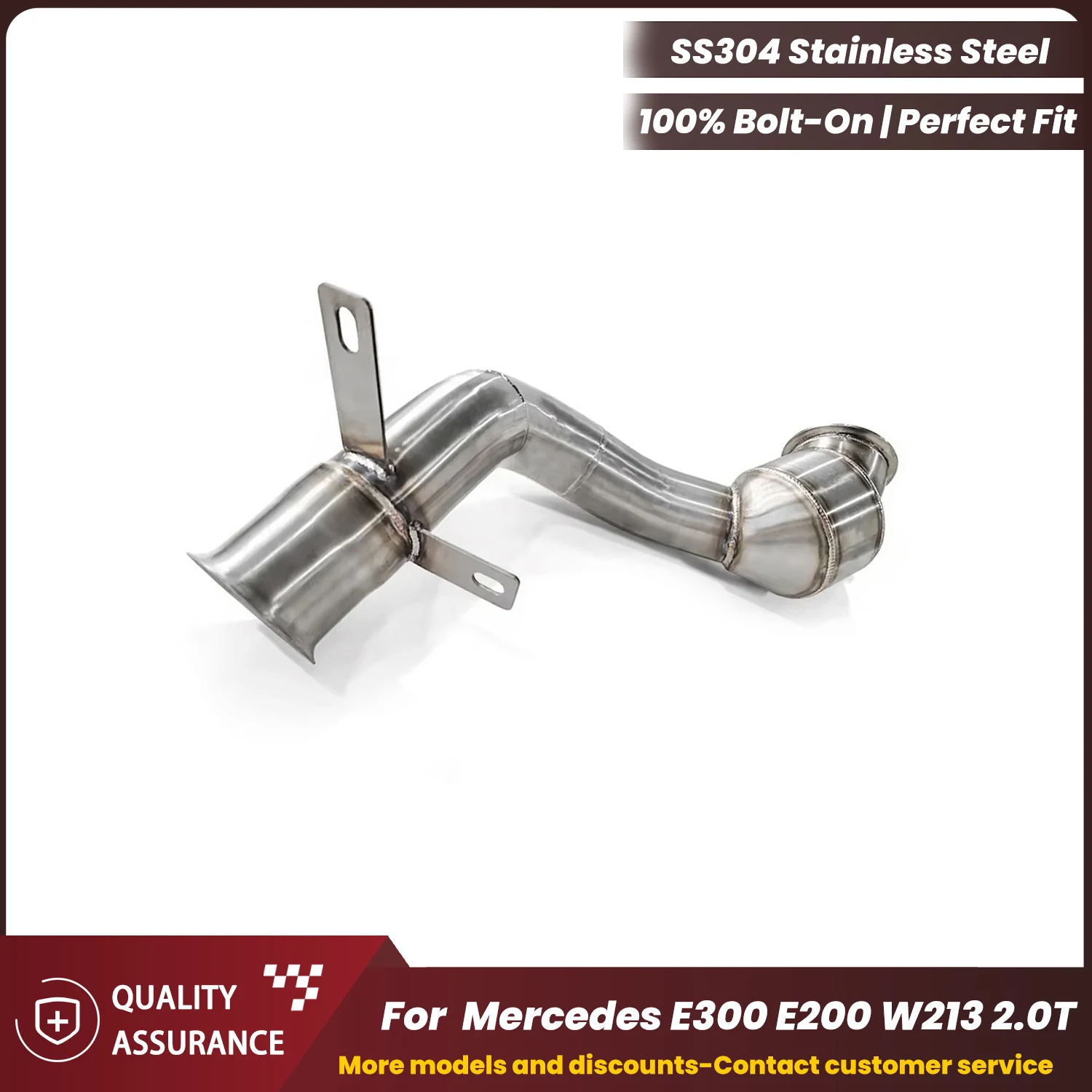 

Stainless Steel Downpipe for Mercedes E300 E200 2017-2022 W213 2.0T ECCF No Drone Plug & Play No Tuning Warranty Safe