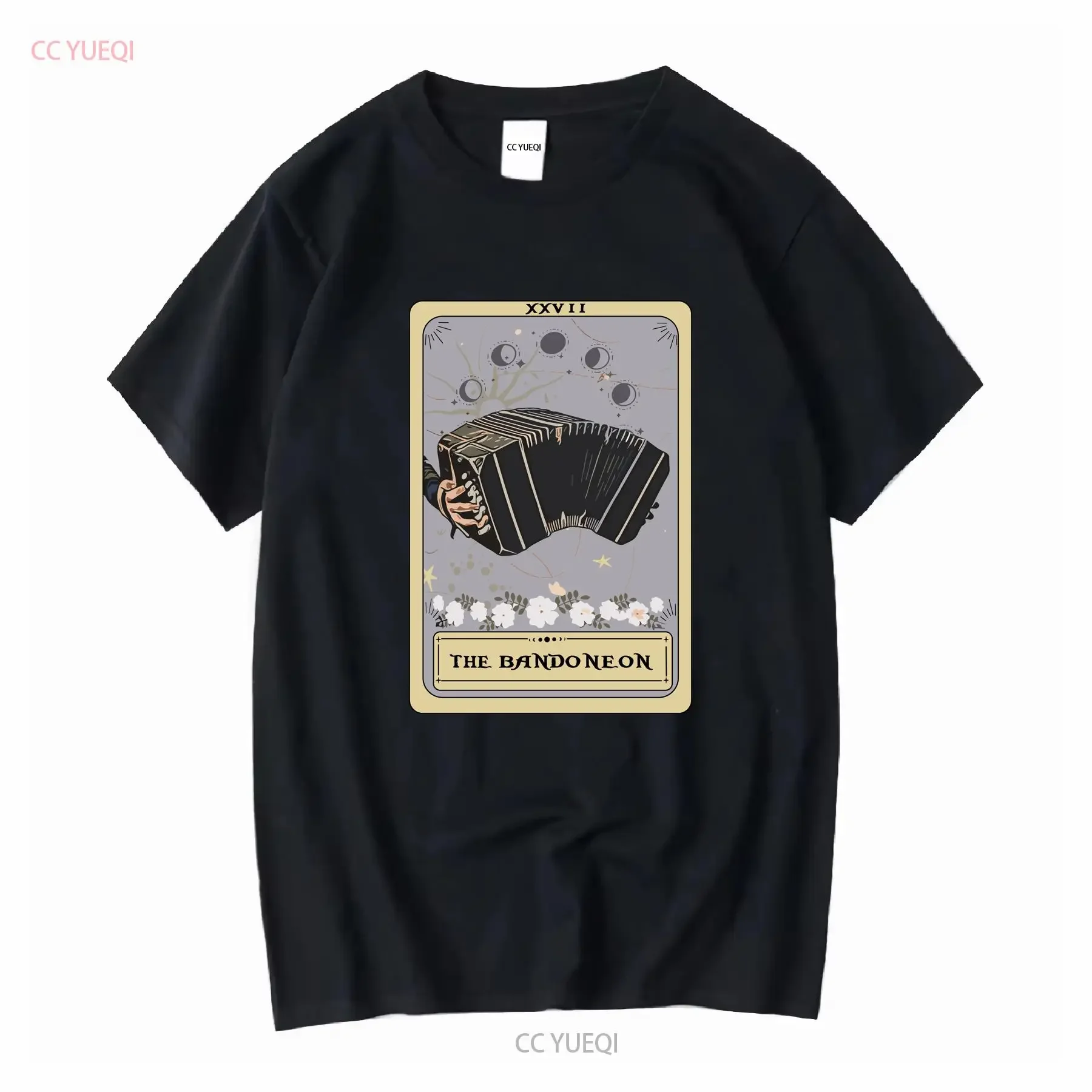Camiseta The Bandoneon Tarot Card, jugador de Tango Lover, música, manga larga o corta, vintage, lavada, elegante, ropa de calle de moda