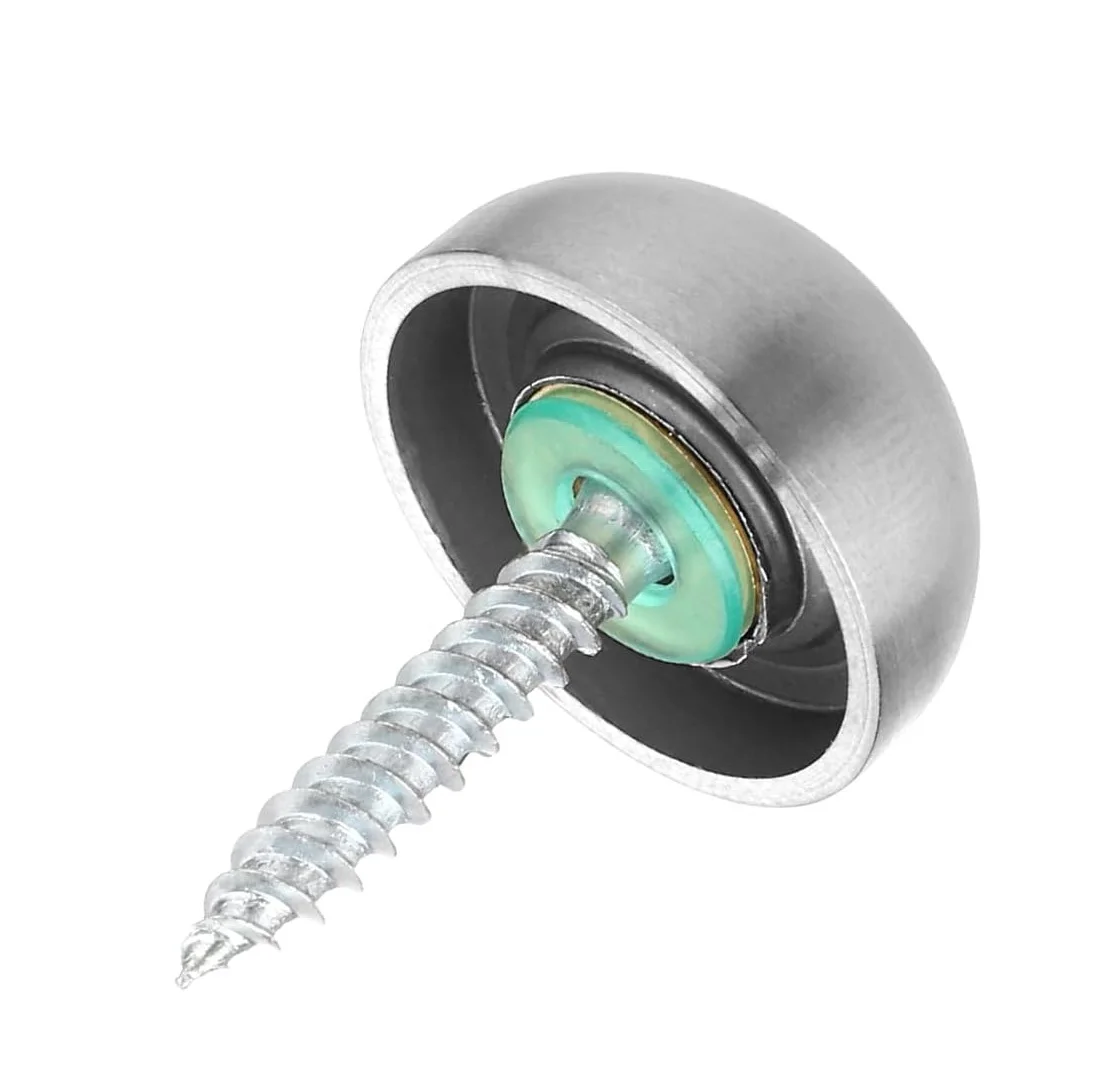 20Pcs SUS304 Hemisphere Halfsphere Cap Mirror Screw Sign Upholstery Fastener Shiny Gold