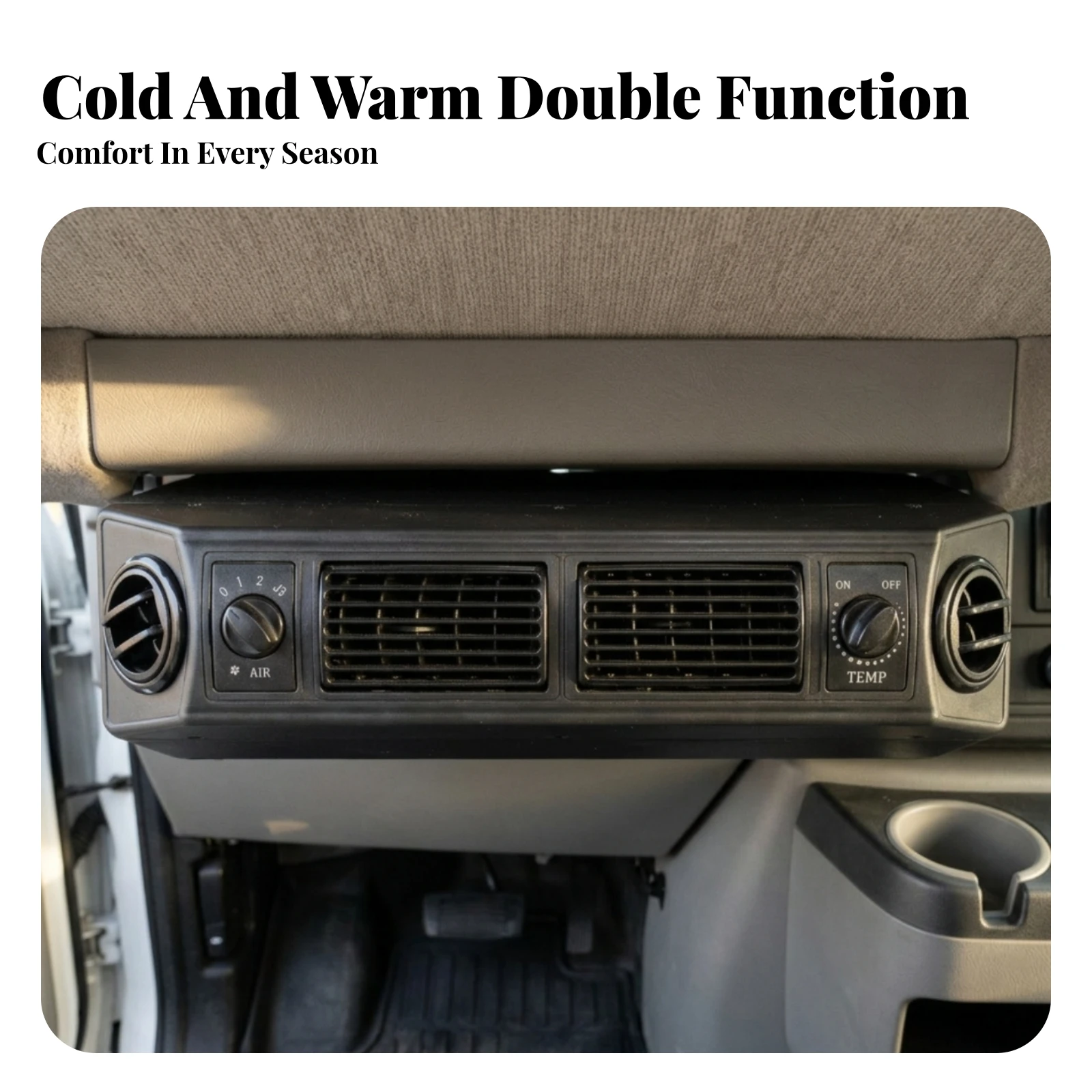 Car Air Conditioning Evaporator Assembly Heating Cooling Evaporator Wired Body Vent Grilles Round Side Outlets Vehicle Component view 2