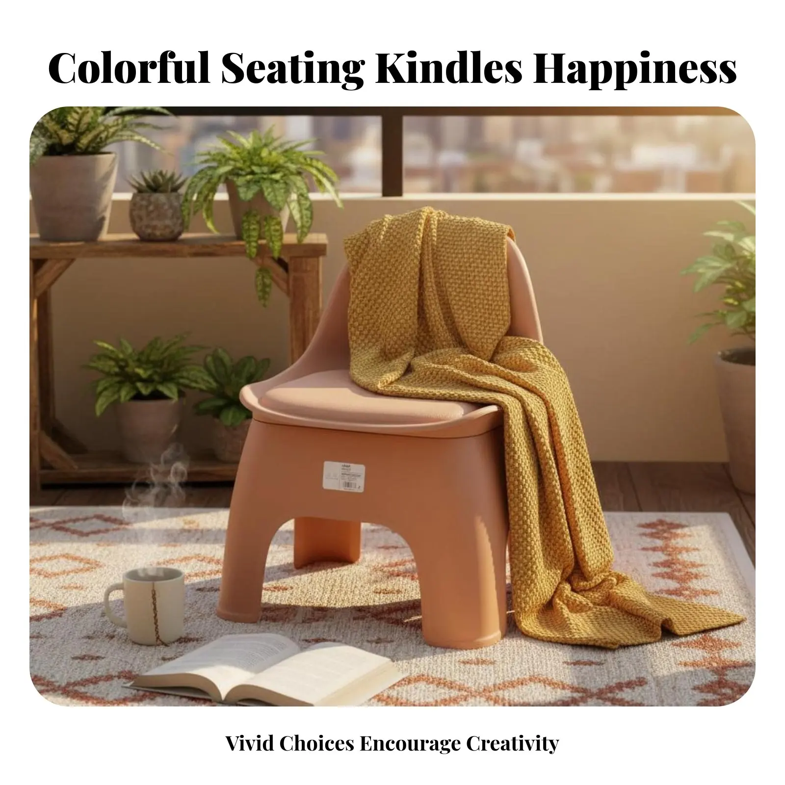

children's Rearrest Stool Thickened Design Mobile Task Seat Easy to Clean Multi-Functional for Children, Living Room, Home