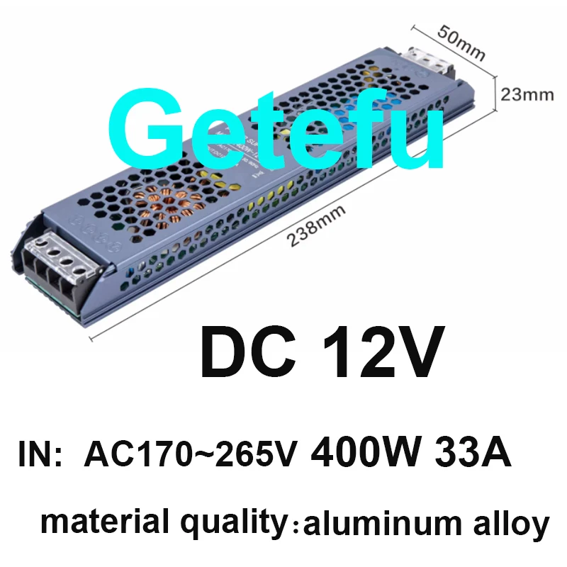 Ultra dünne LED-Strom versorgung DC 12V 24V Licht transformatoren 60W 200W 300W 400W W AC170-265V wandler Treiber für Streifen – Detail 13
