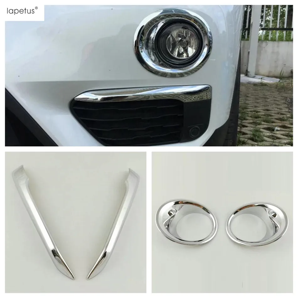 Car Front Rear Fog Light Lamp Eyelid Eyebrow Foglight Frame Cover Trim ABS Chrome Accessories For BMW X1 F48 2016 2017 2018 2019