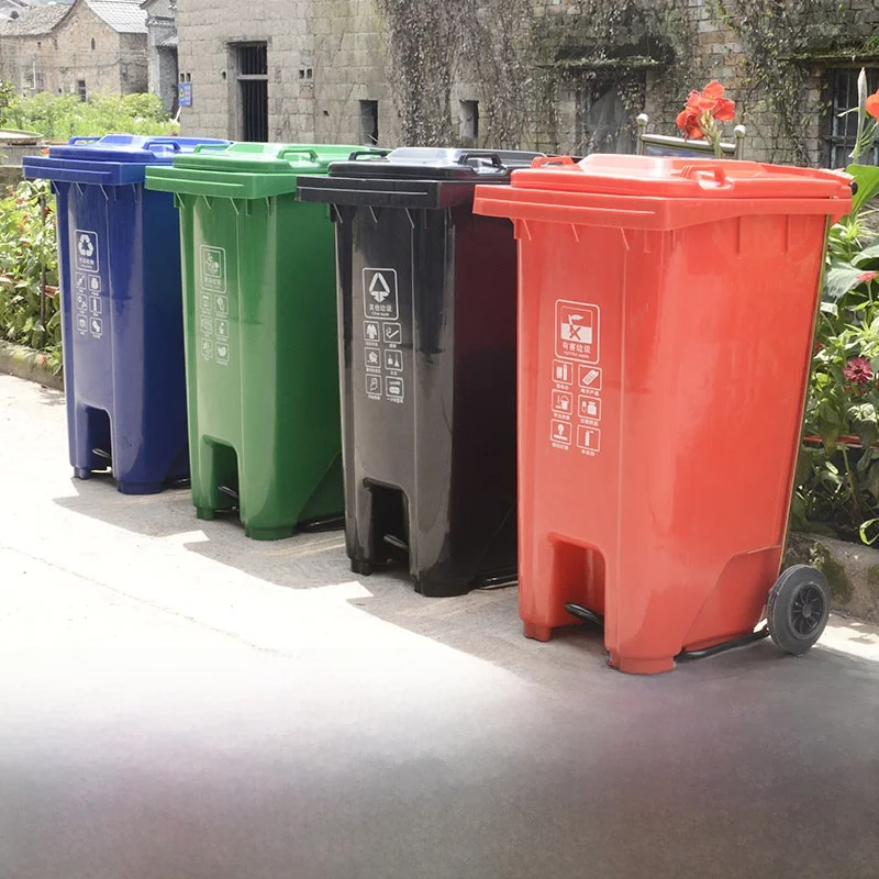 Contenedor de Basura ande para Exteriores de 240L, Contenedor de Basura con Pedal, Contenedor de Basura Industrial de Alta ...