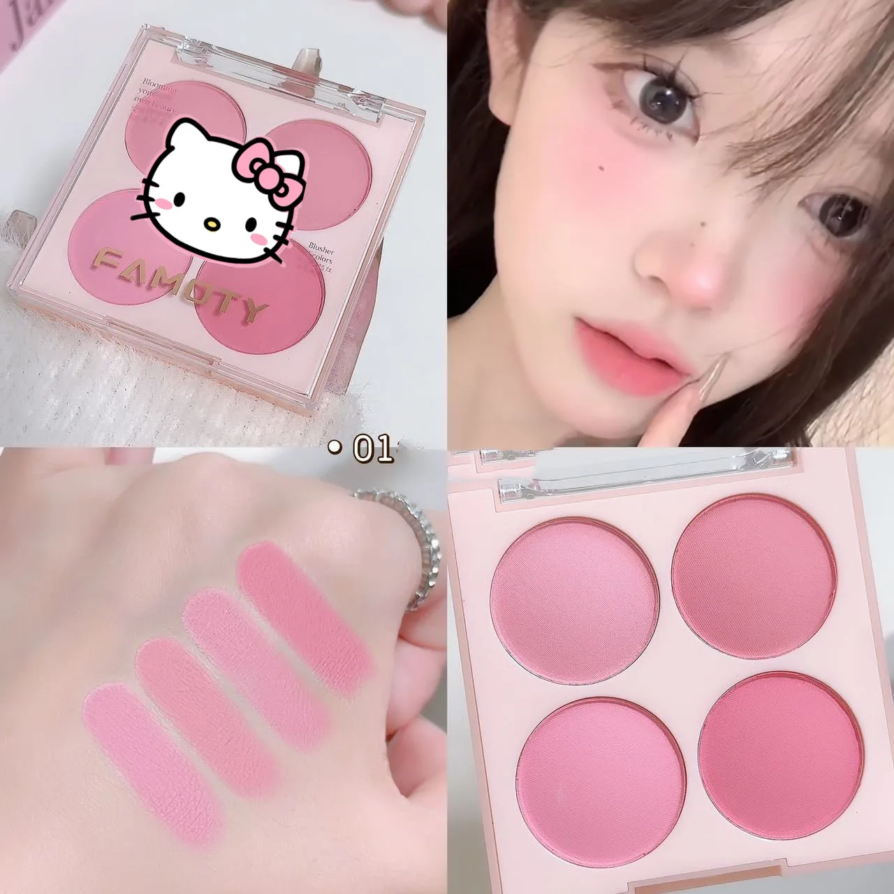 Hello Kitty Eyeshadow Palette Kawaii Student Exquisite Prom Reunion Girl Dress Up Tool Props Life Supplies Blush Festival Gift