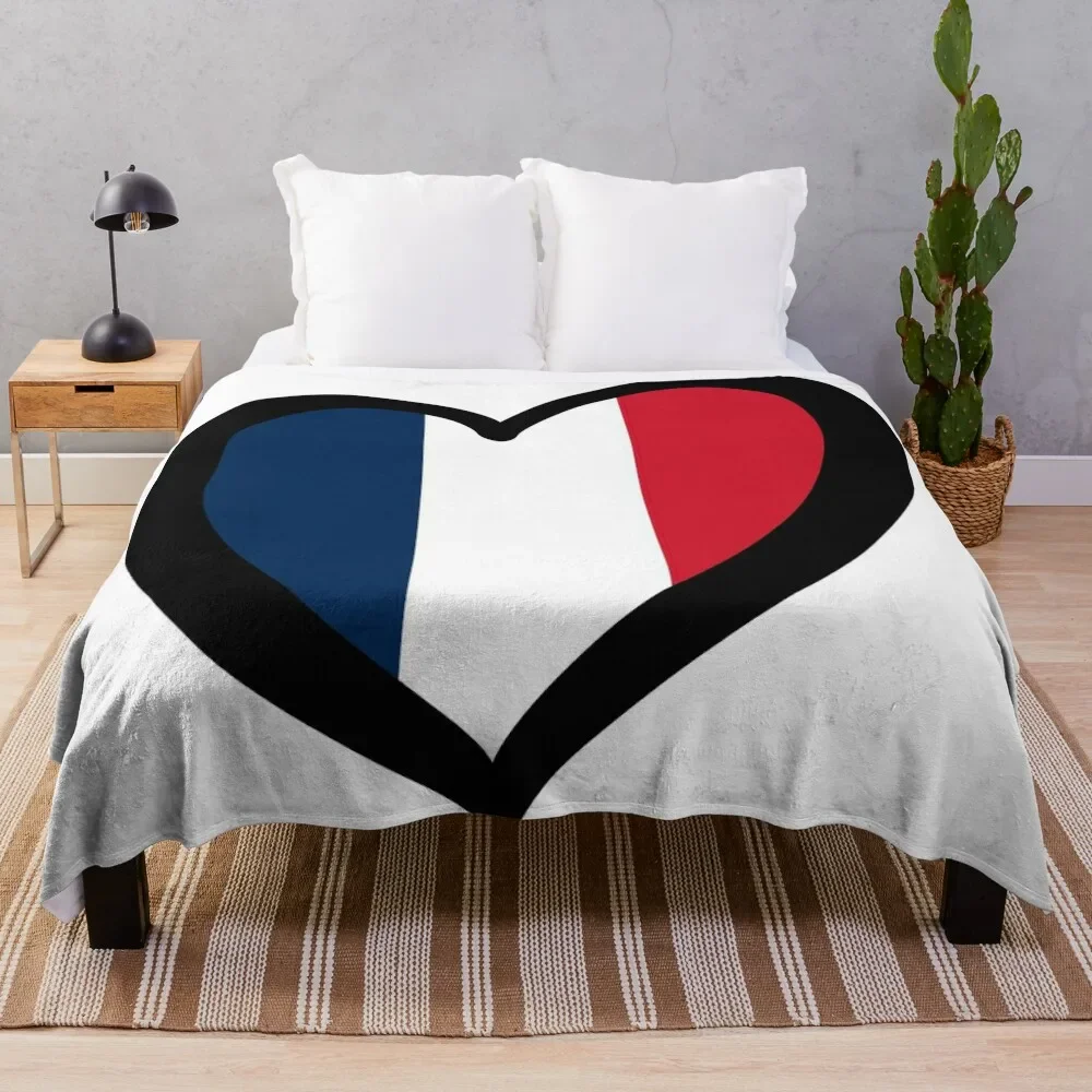 

Eurovision-style Heart - France Throw Blanket Decorative Sofas Thermals For Travel Soft bed plaid Blankets