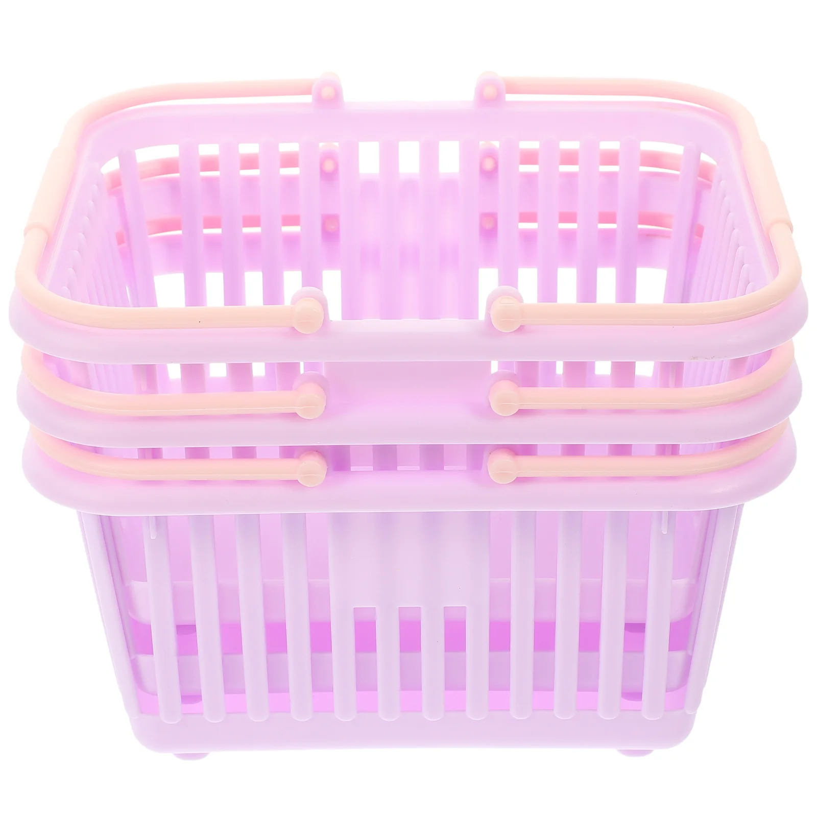 

3 Pcs Storage Basket Small Plastic Household Portable Shopping Baskets for Organizing with Handle Lightweight
